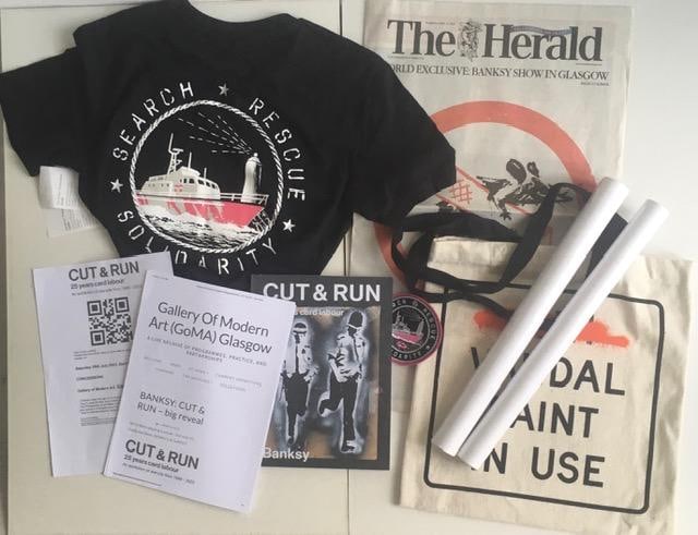 Banksy (b.1974) Authorised ‘Cut & Run - 25 Years Card labour’, Exhibition, Glasgow GOMA  - 2