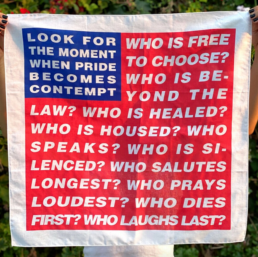 Barbara Kruger (B 1945) Untitled (Flag/Bandana/Wall Hanging) Screen Print On Cotton, Limited Ed 2... (1 of 4)