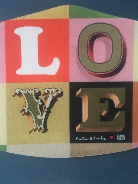 Peter Blake (1932-) Love, Hope, Britain Comic Relief Face Masks Signed, Framed, 2020 - 3