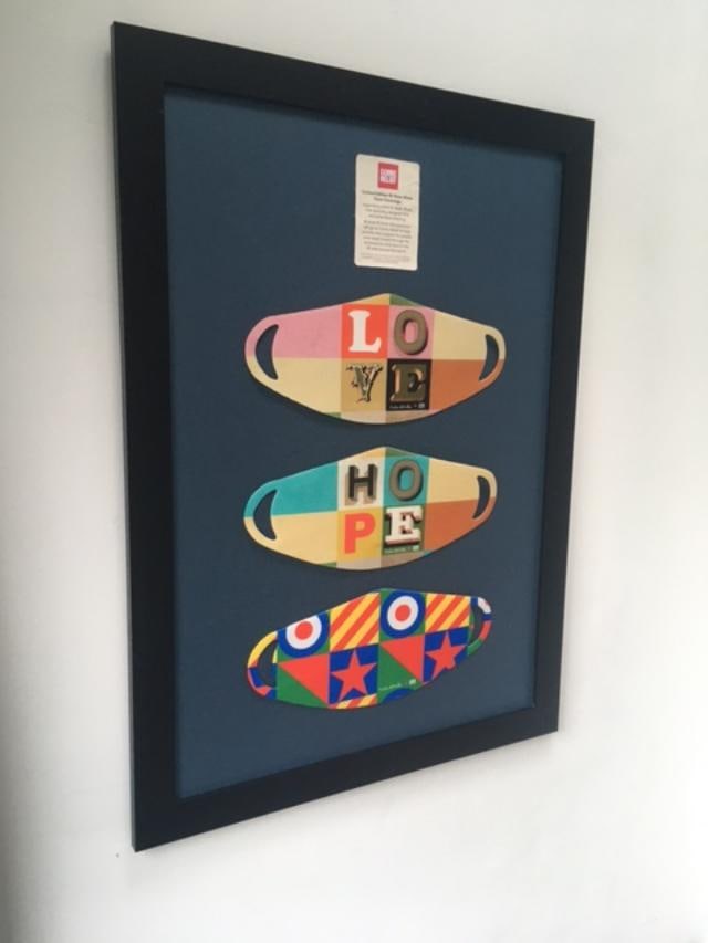 Peter Blake (1932-) Love, Hope, Britain Comic Relief Face Masks Signed, Framed, 2020 - 7