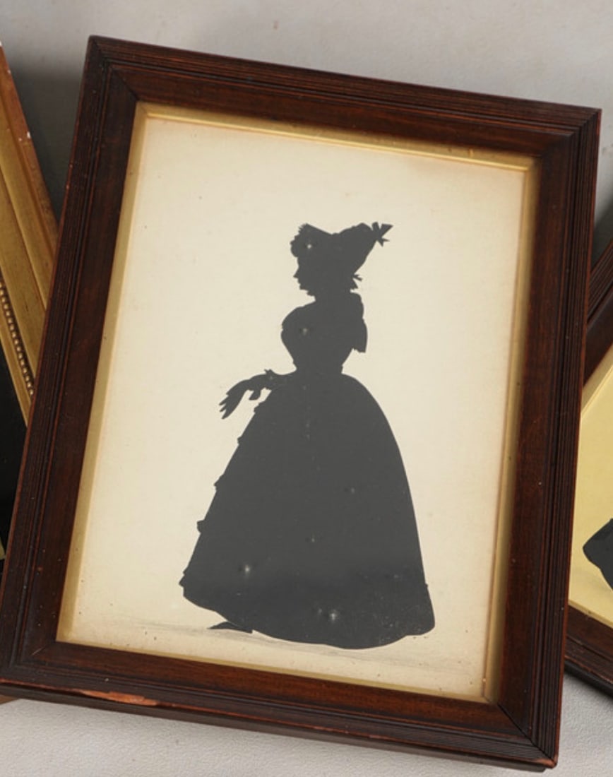 19th Century English School Full Length Silhouette of Lady - 3