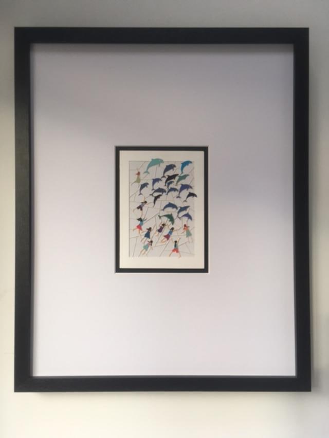 Ge Feng (b1967) ‘Fretwork’ ‘Chasing Dolphins’ Cardboard Cut-Out In Vibrant C - 11