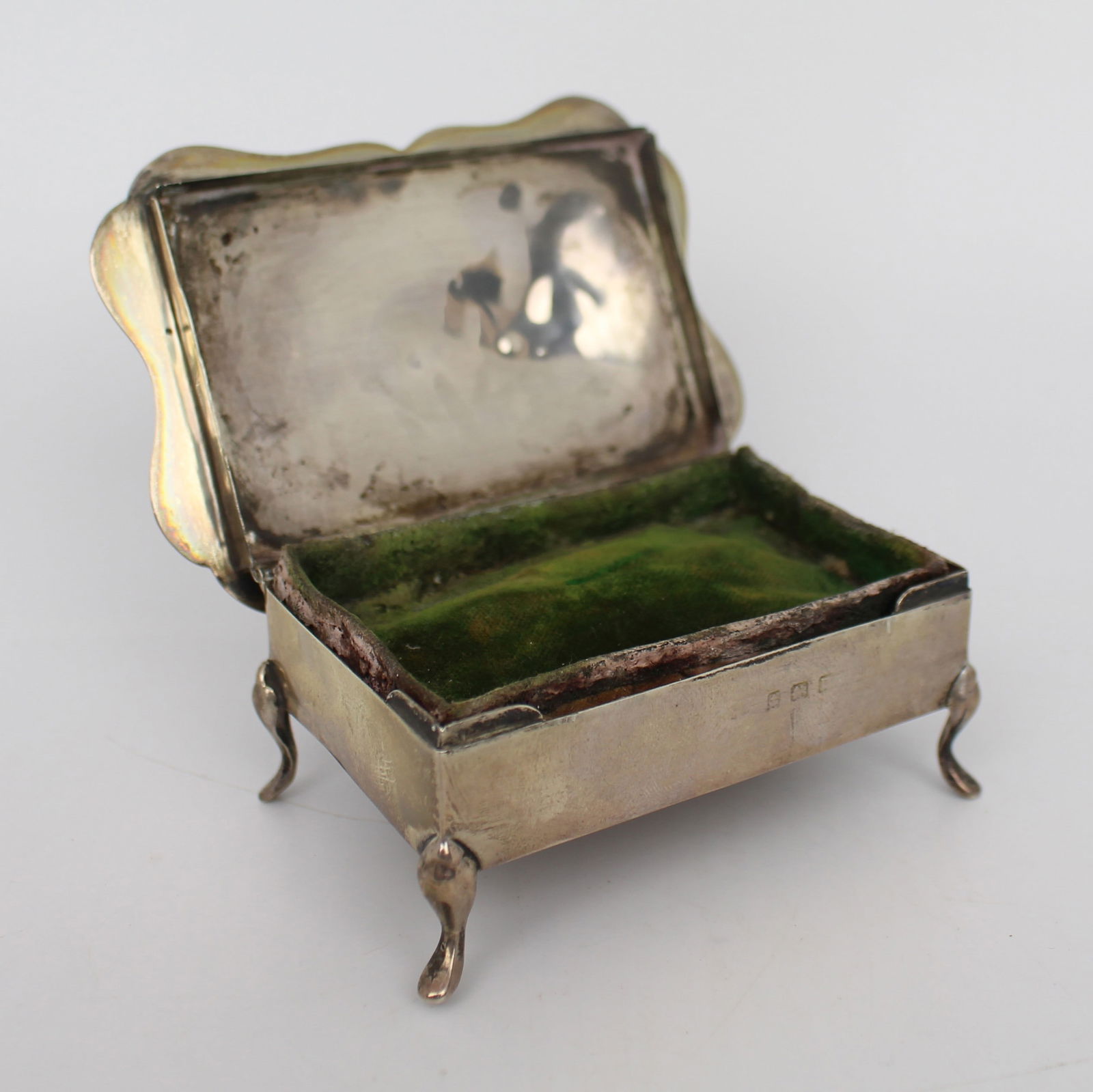 Solid Silver Pin Cushion Box Birmingham 1912 - 4