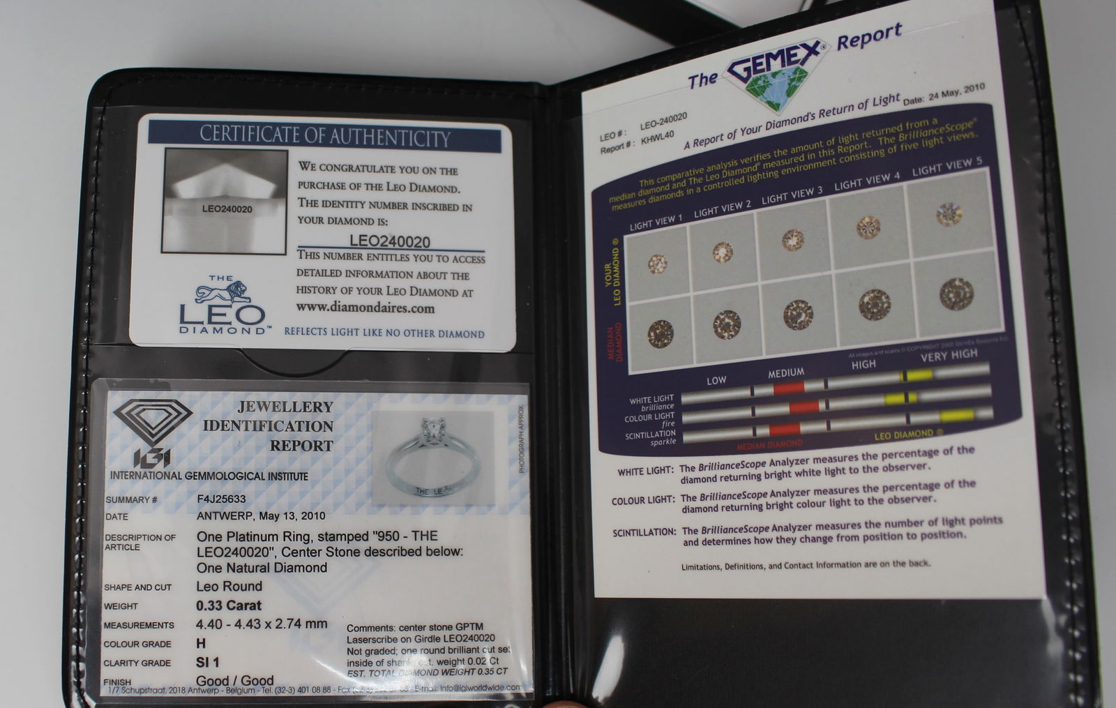 Leo Diamond Platinum Ring with 0.33 Carat Natural Diamond - 6