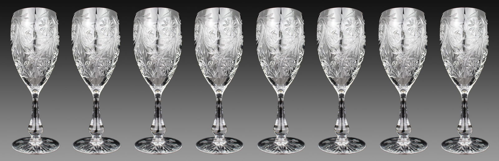 Set of 8 Tudor Crystal ""Catherine of Aragon"" Wine Glasses (1 of 7)