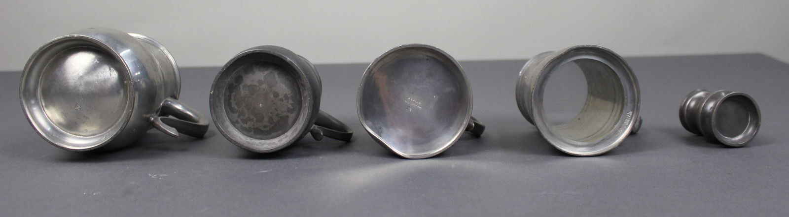 Collection of 5 Antique & Vintage Pewter Tankards - 3