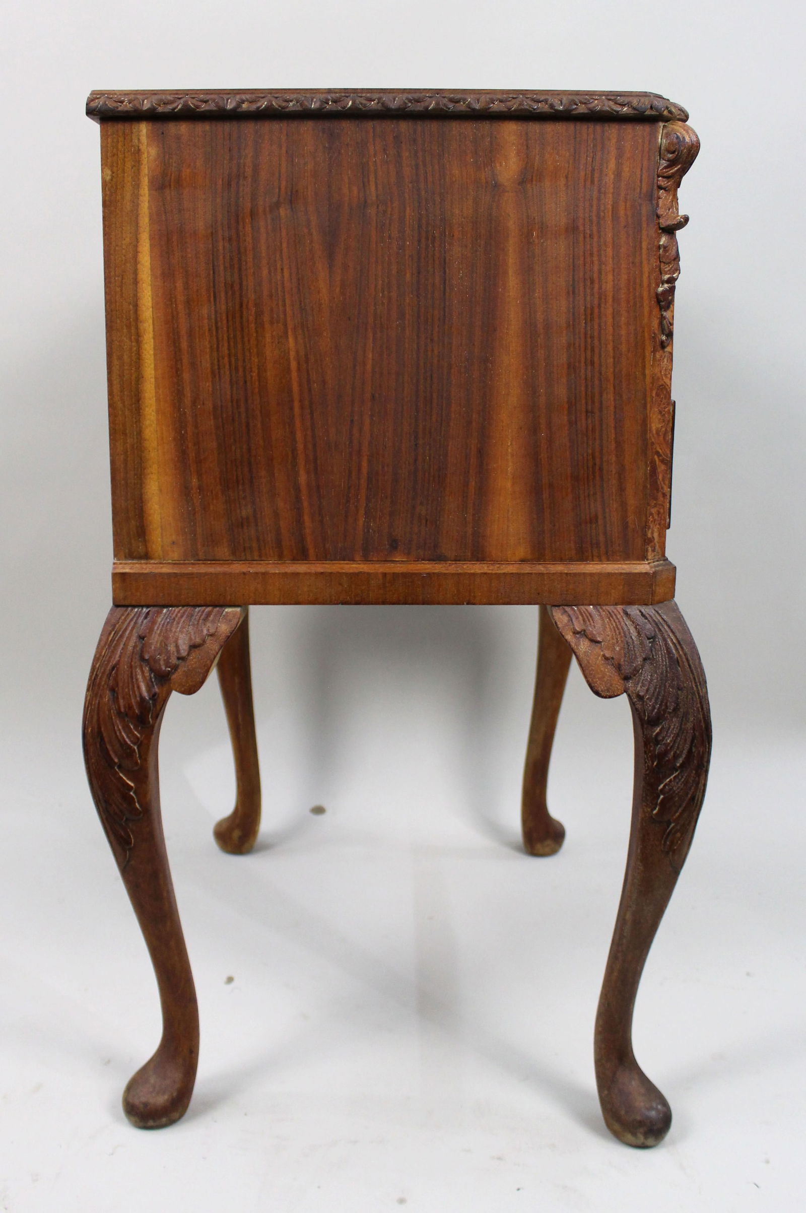 Early 20th c. Carved Walnut Footed Cutlery Chest - 7