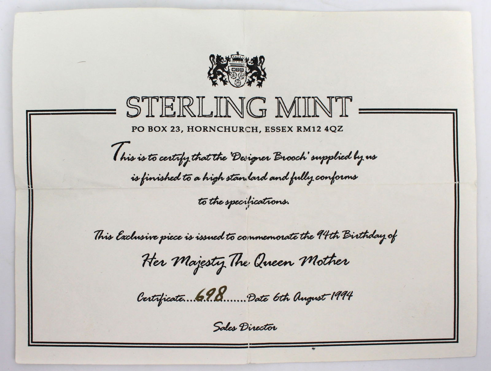 Sterling Mint Commemorative Brooch to Celebrate Her Majesty The Queen Mother - 4