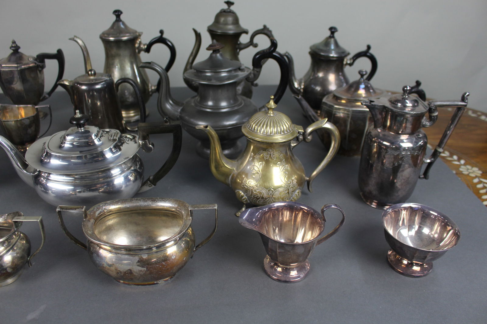 Collection of Antique & Vintage Silver Plated Tea & Coffee Ware Teapots - 4