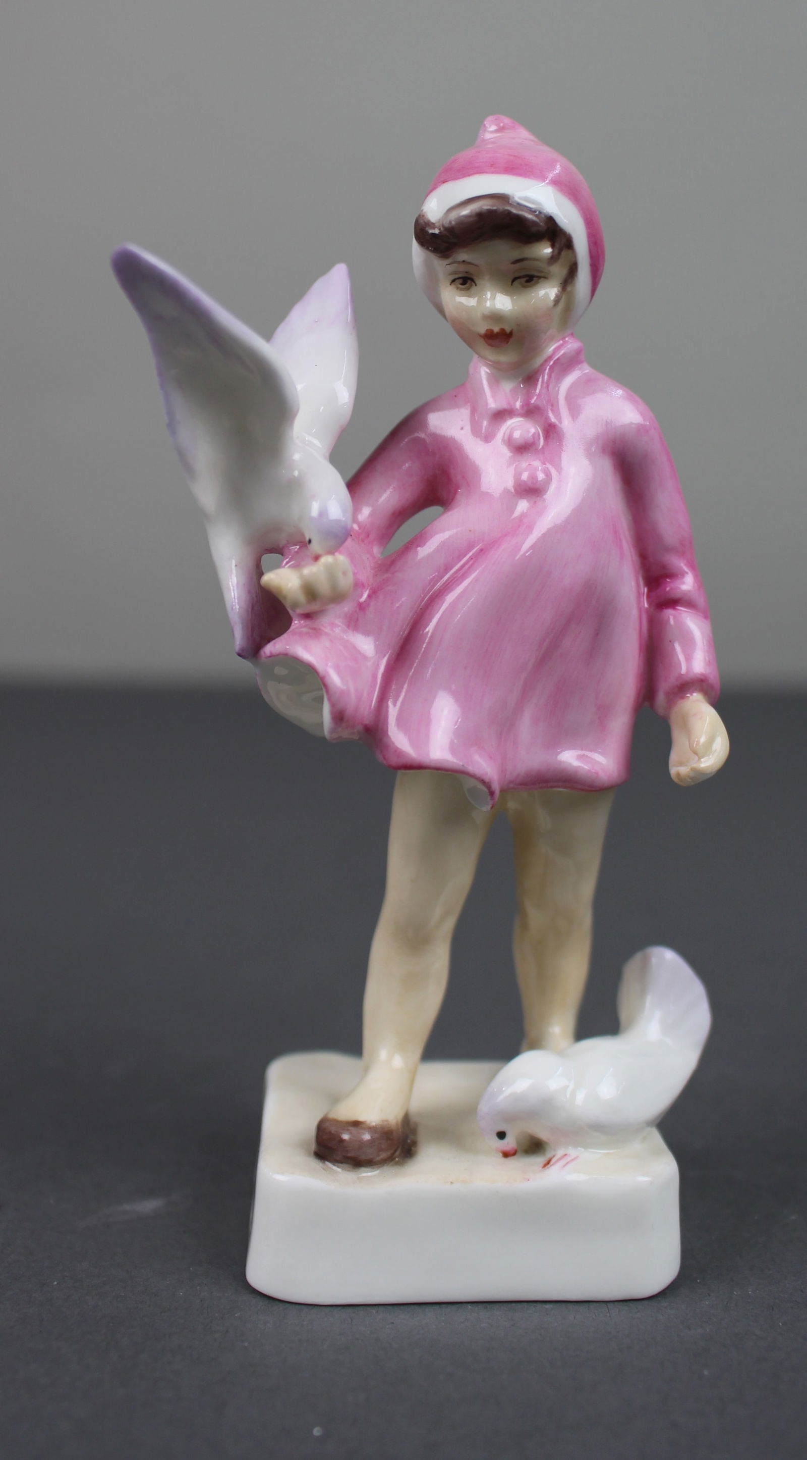 Royal Worcester Figurine Peace: Title: Royal Worcester Figurine Peace Description: Royal Worcester Figurine Peace Vintage twentieth century Royal Worcester figurine modelled by Doughty. Black factory stamp to underside. 