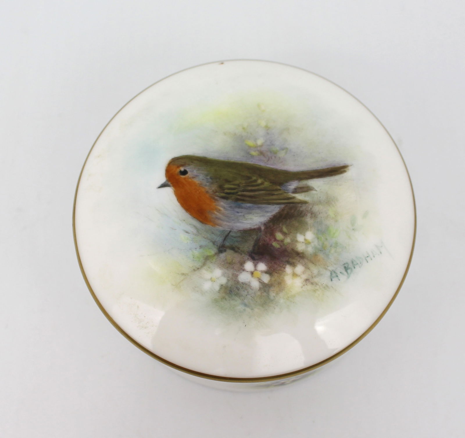 Royal Worcester Trinket Box Hand Painted A.Badham - 2