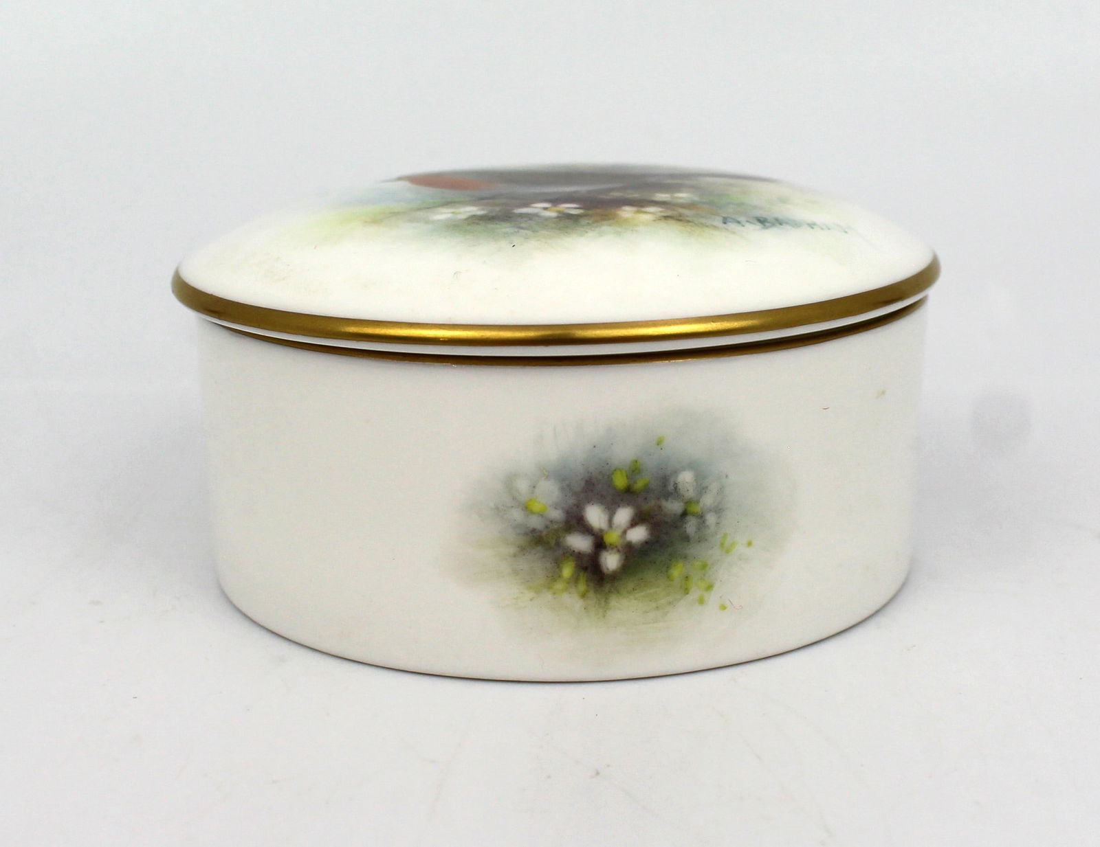 Royal Worcester Trinket Box Hand Painted A.Badham - 3