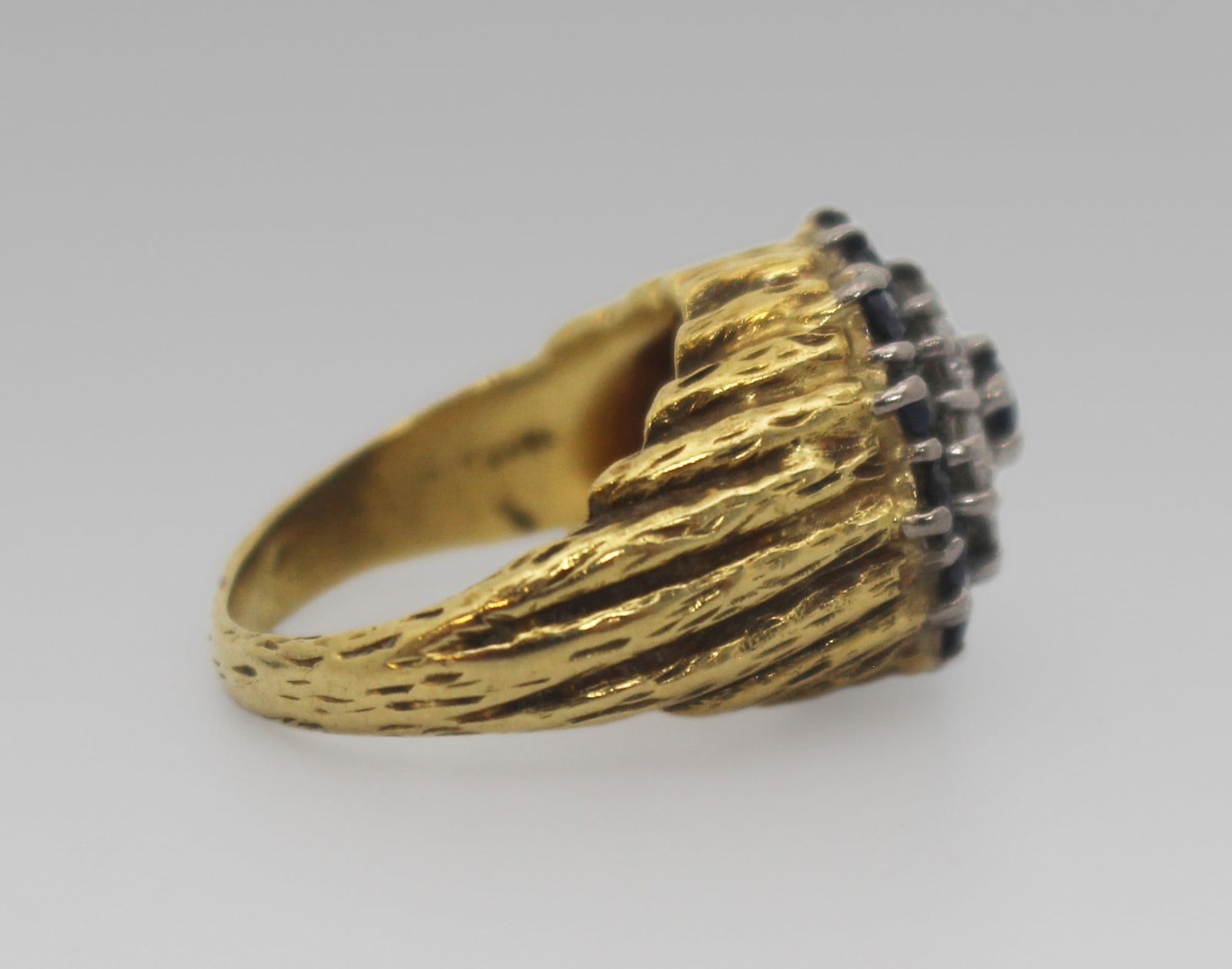 Sapphire & Diamond 18ct Cluster Ring - 2