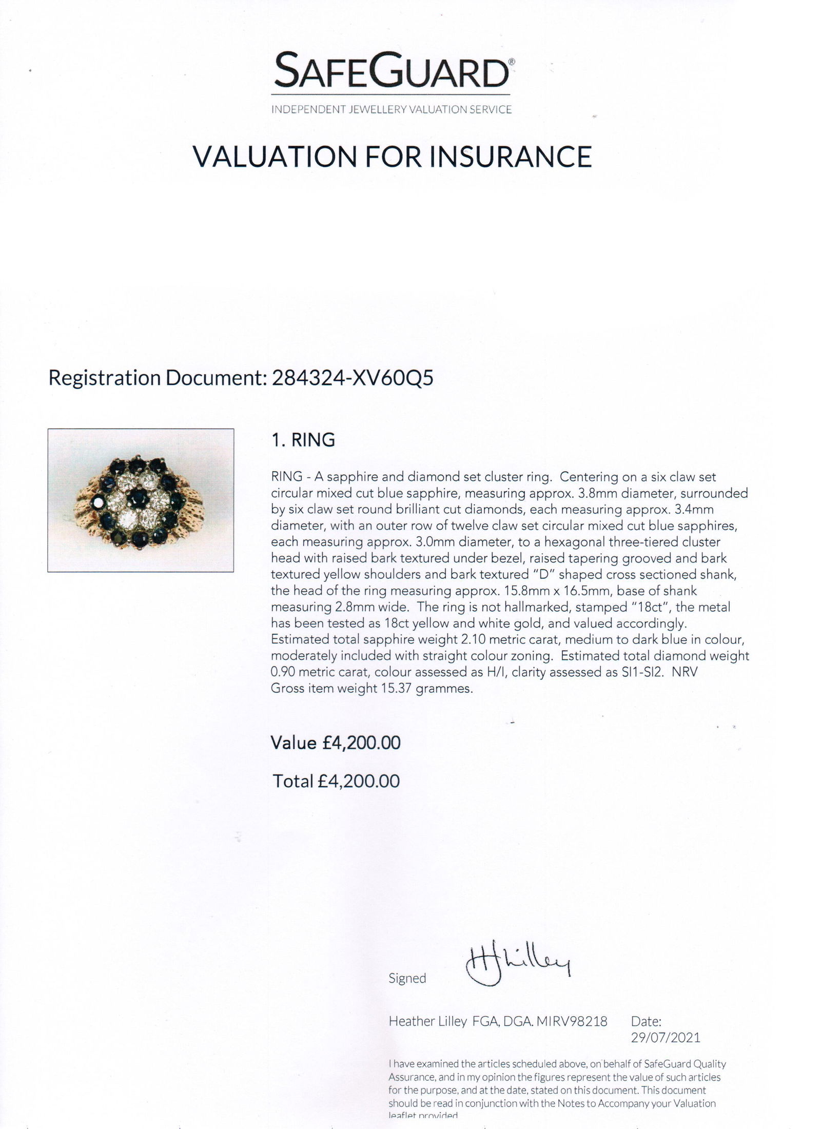 Sapphire & Diamond 18ct Cluster Ring - 4