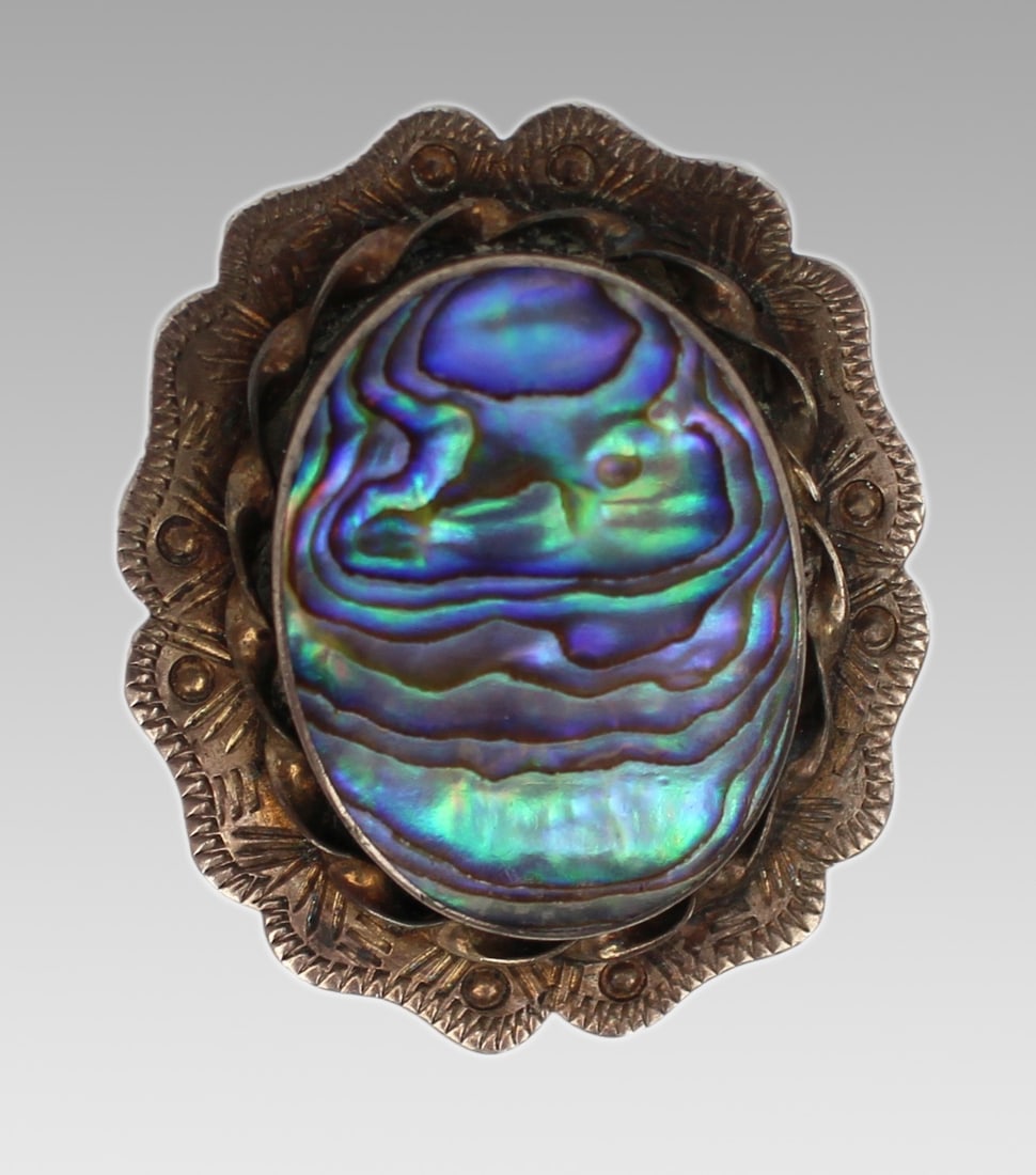 Mid 20th Century Silver and Abalone Brooch – c.1950 - 6