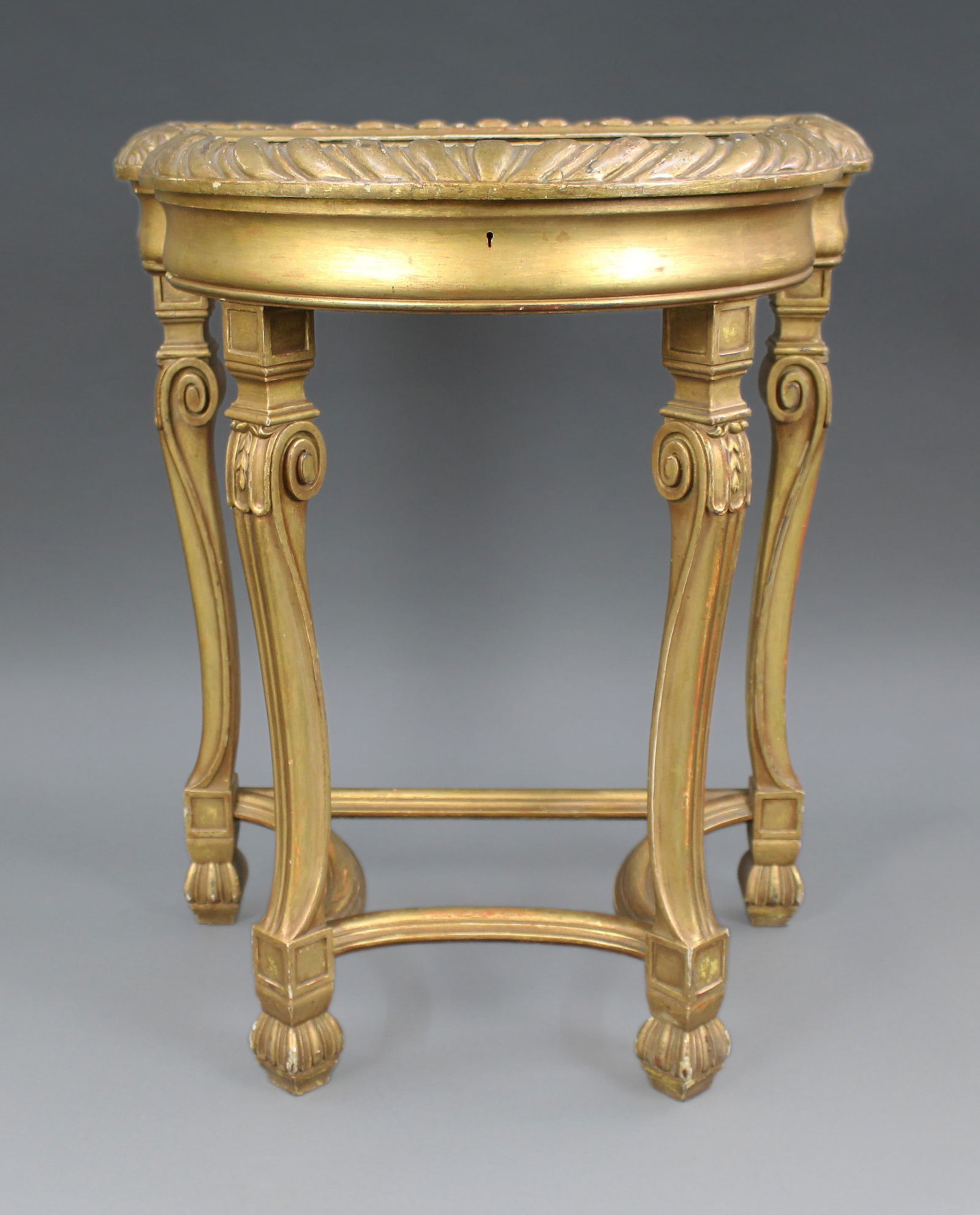 Giltwood Demi-Lune Bijouterie Table, c.1900 - 2