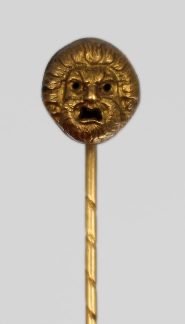 Antique 14ct and 20ct Gold Stick Pin – Classical Mask Motif c.1880 - 4