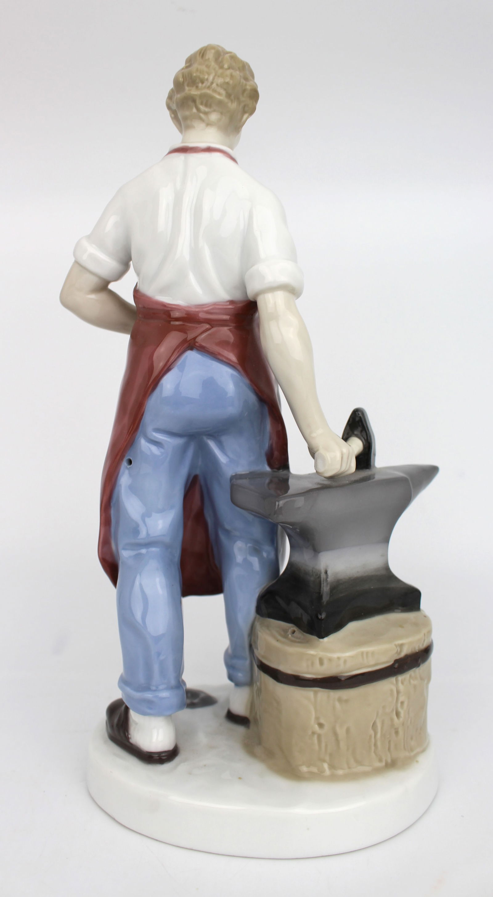 Vintage German Grafenthal Carl Scheidig Porcelain Blacksmith Figurine - 2