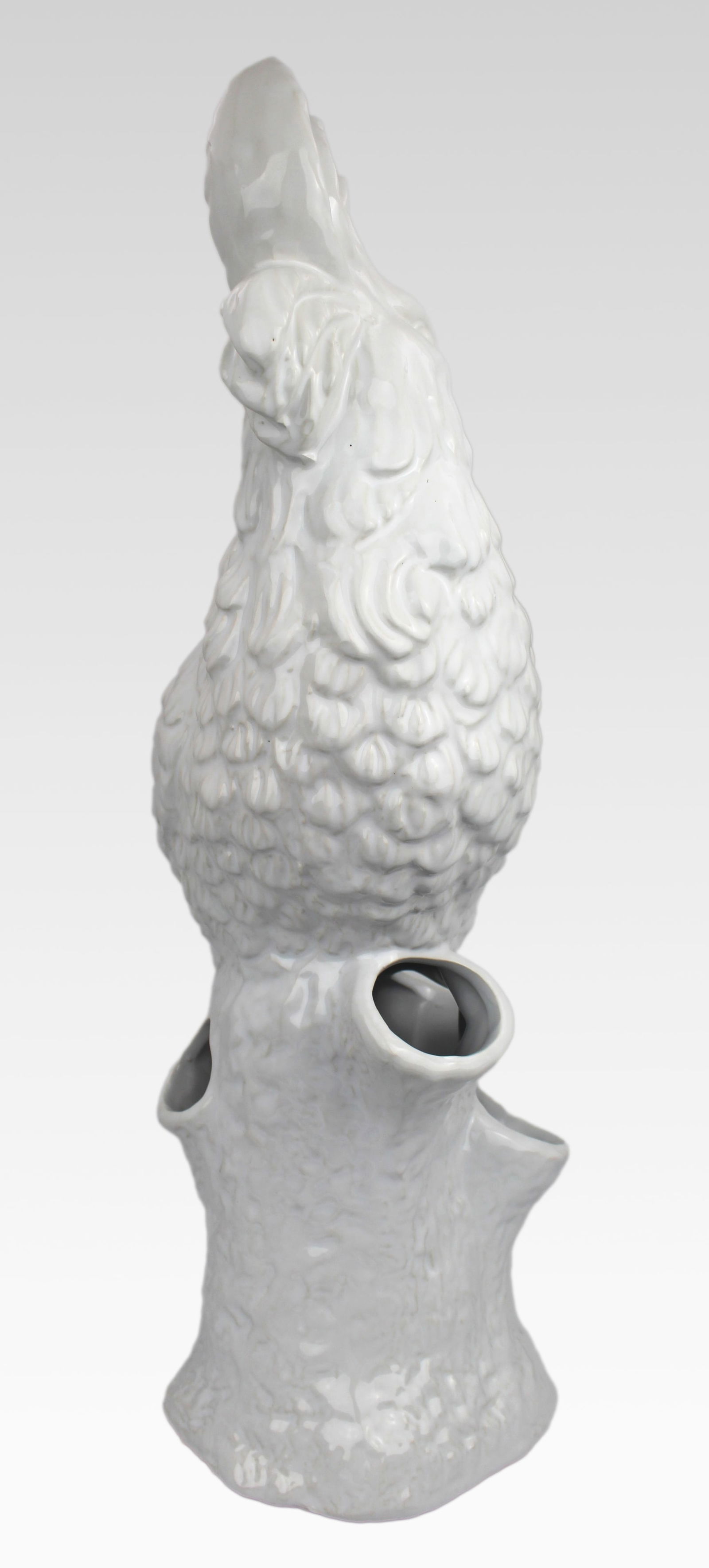 Large White Glazed Ceramic Parrot Sculpture - 6