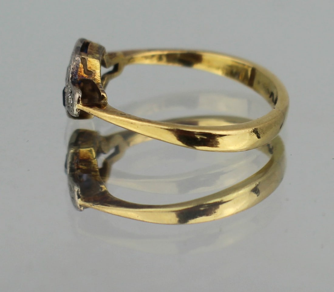 Sapphire & Diamond Gold Ring - 2