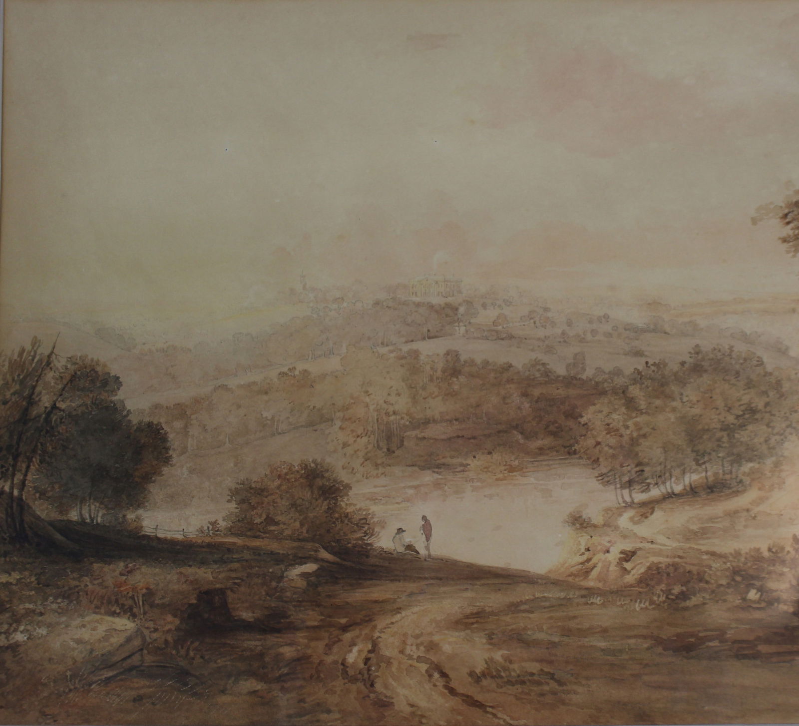 Sepia Landscape Watercolour by Henry Fielding (1781–1851) - 2