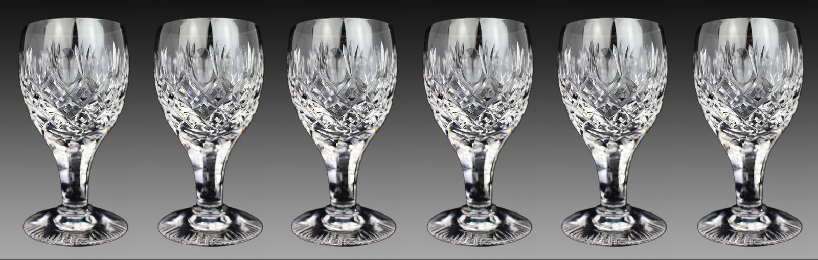 Set of 6 Vintage Fine Crystal Small Wine Glasses (1 of 6)