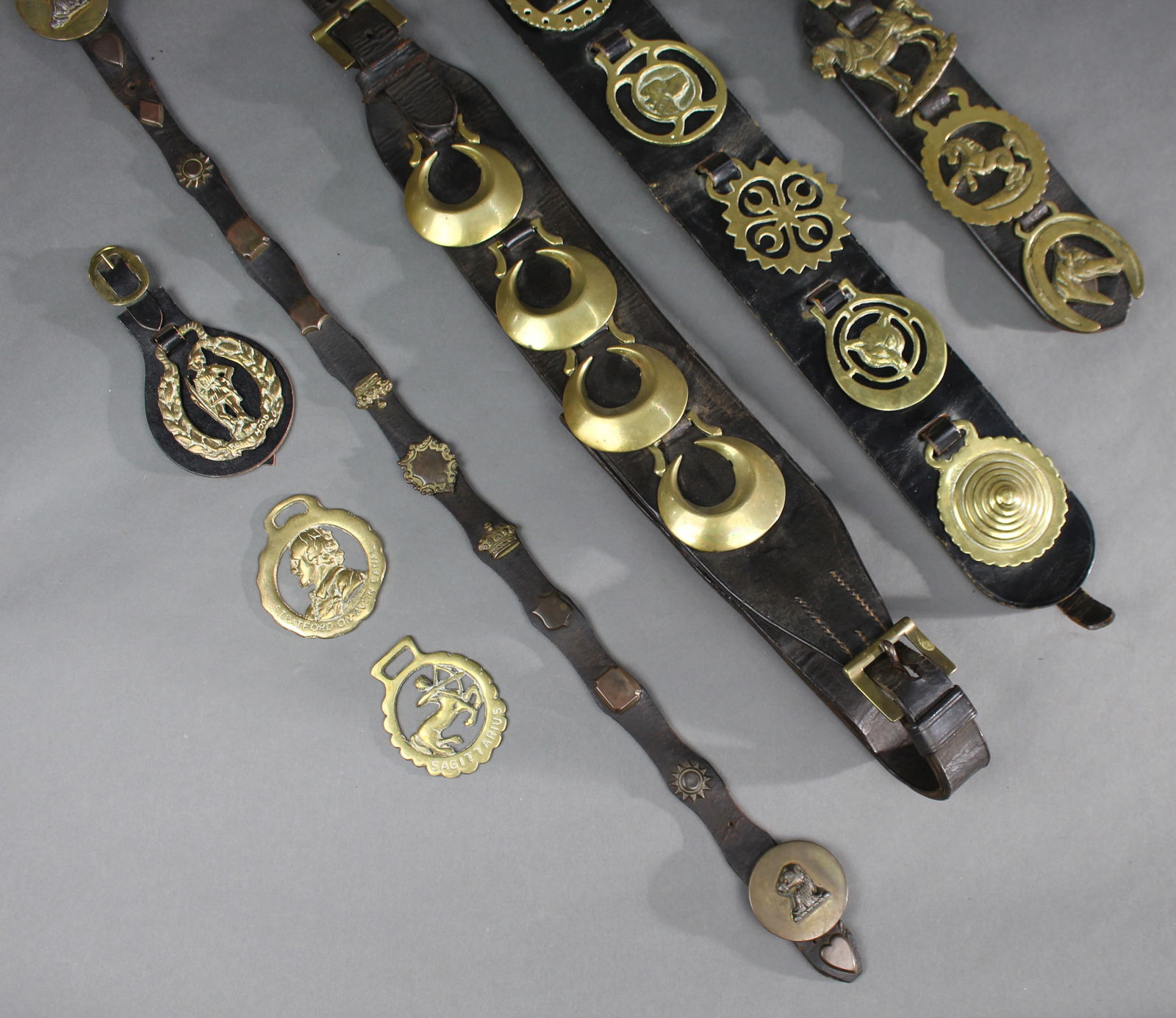 Collection of Antique & Vintage Horse Harnesses Brasses - 3