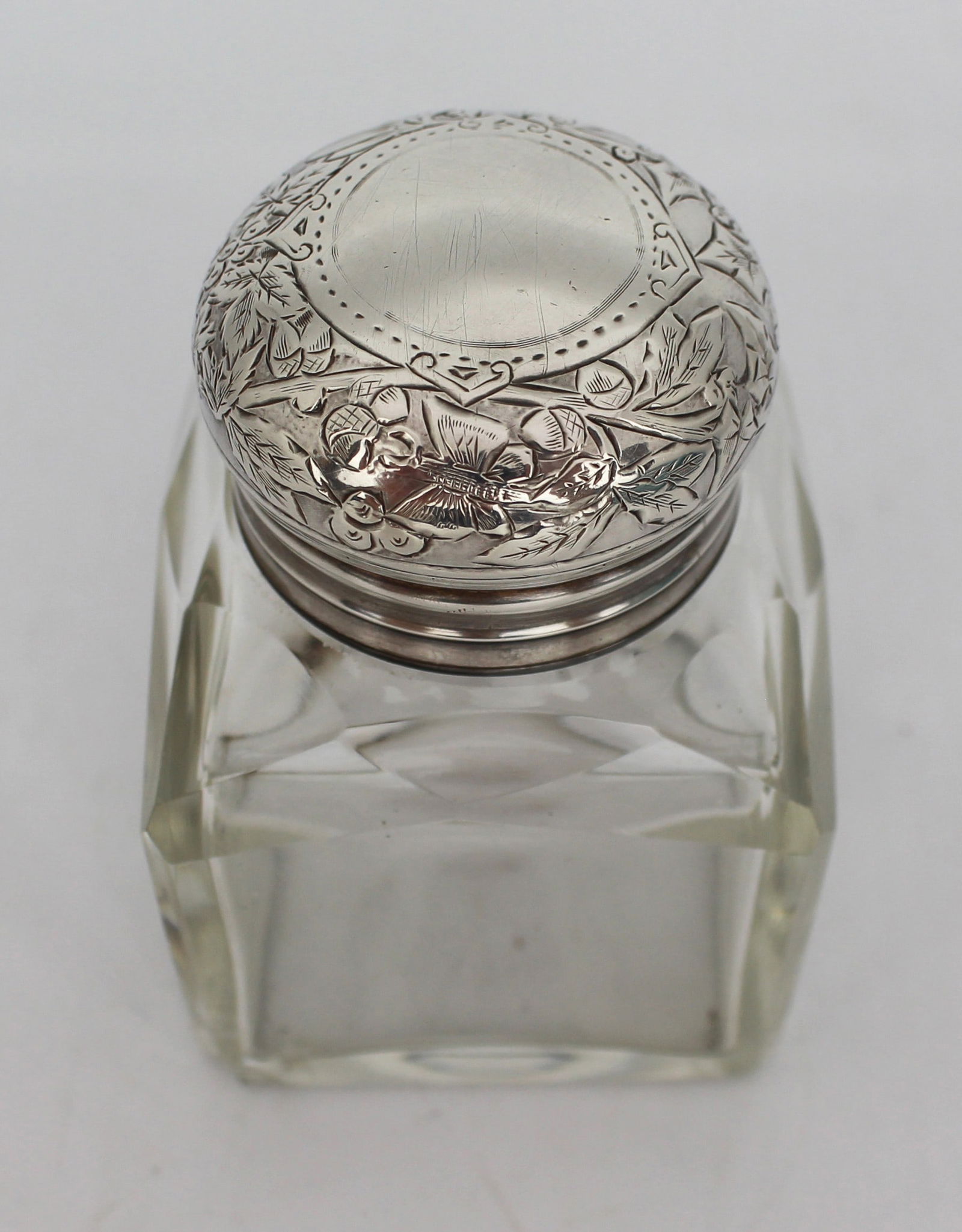 Silver Topped Crystal Bottle London 1898 - 2