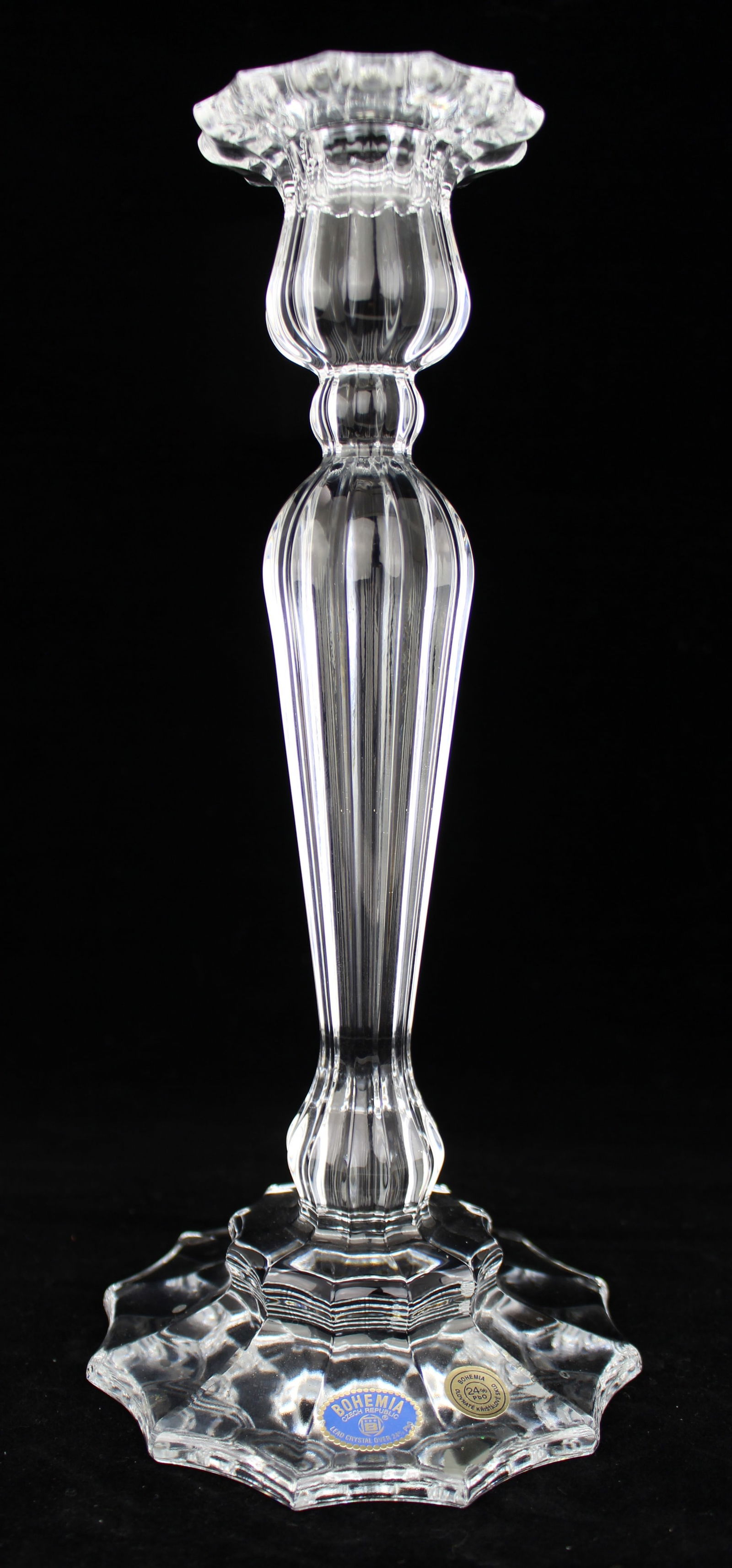 Fine Pair of Bohemia Lead Crystal Candlesticks - 2