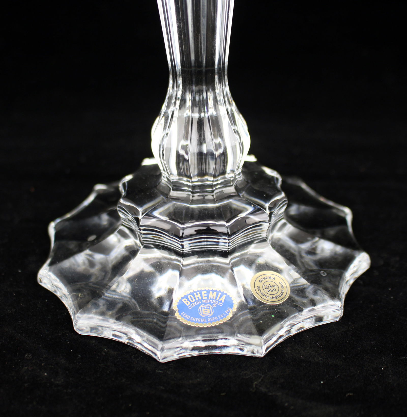 Fine Pair of Bohemia Lead Crystal Candlesticks - 5