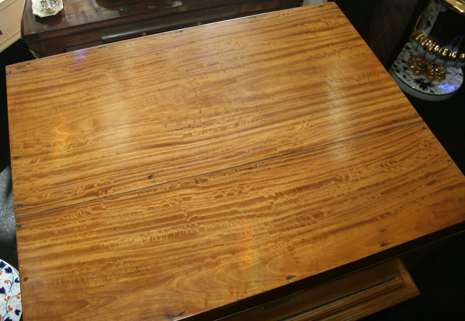 George IV Solid Satinwood Silver Chest on Stand - 7