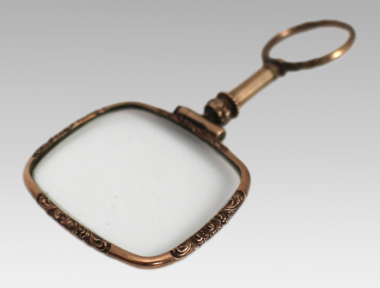 Antique Victorian Gilt Chatelaine Magnifying Glass - 5
