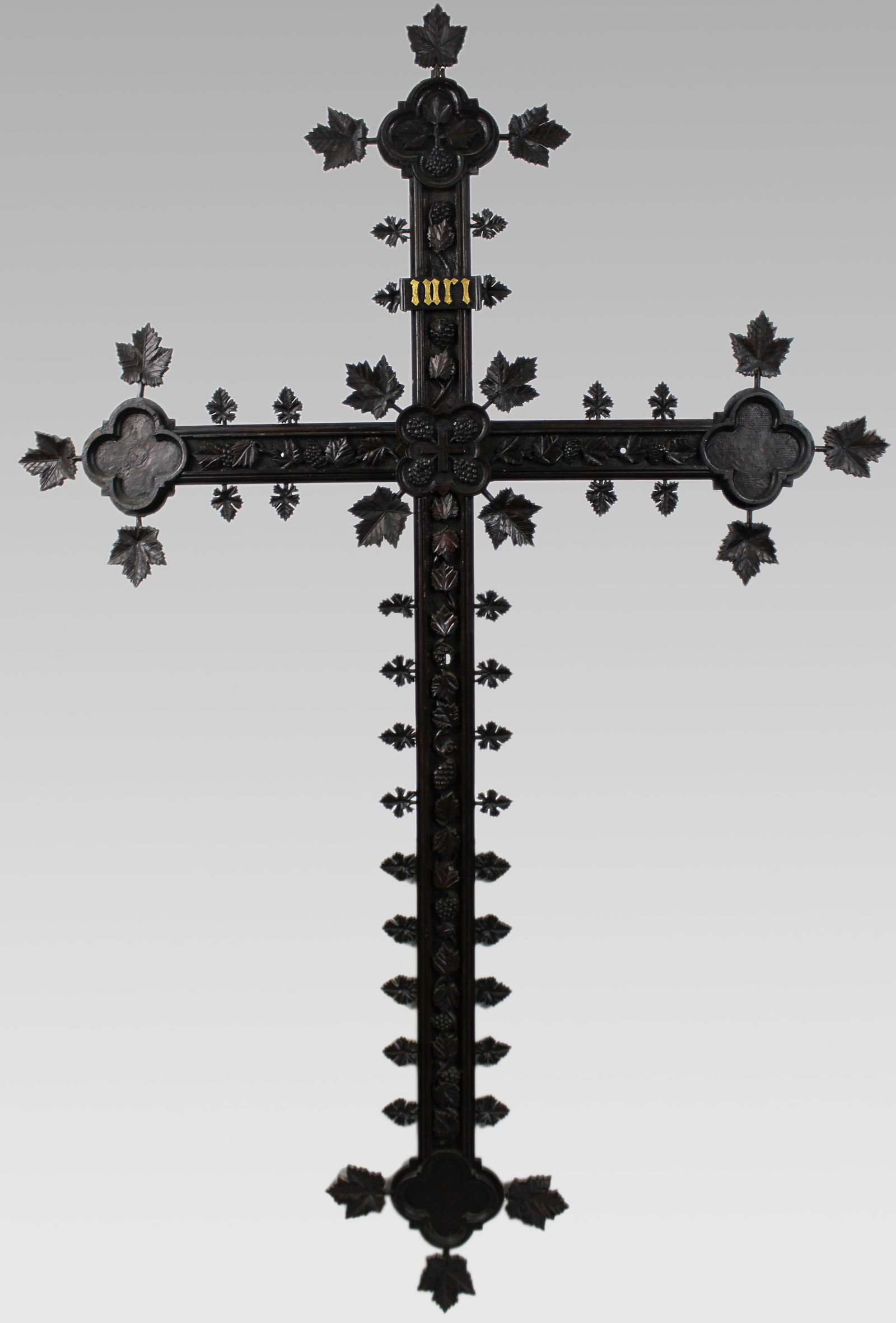 Large Antique 19th Century Carved Black Forest Cross (1 of 10)