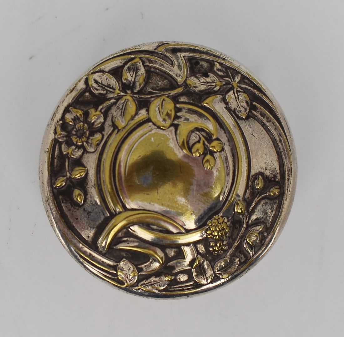 Art Nouveau Silver Plated Pill Box by Armand Frenais French c.1900 - 2
