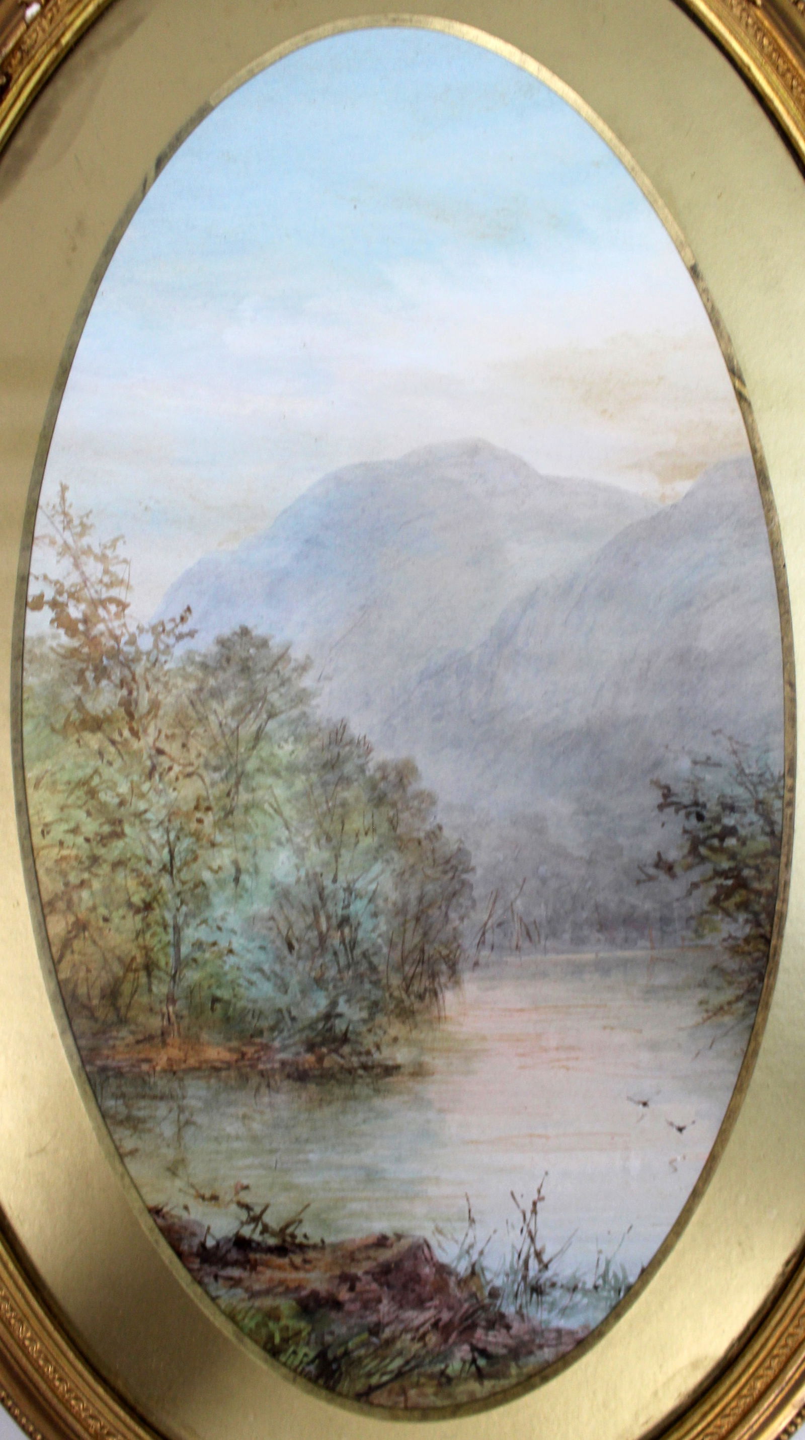 Antique Oval Watercolour of Torc Mountain - 2
