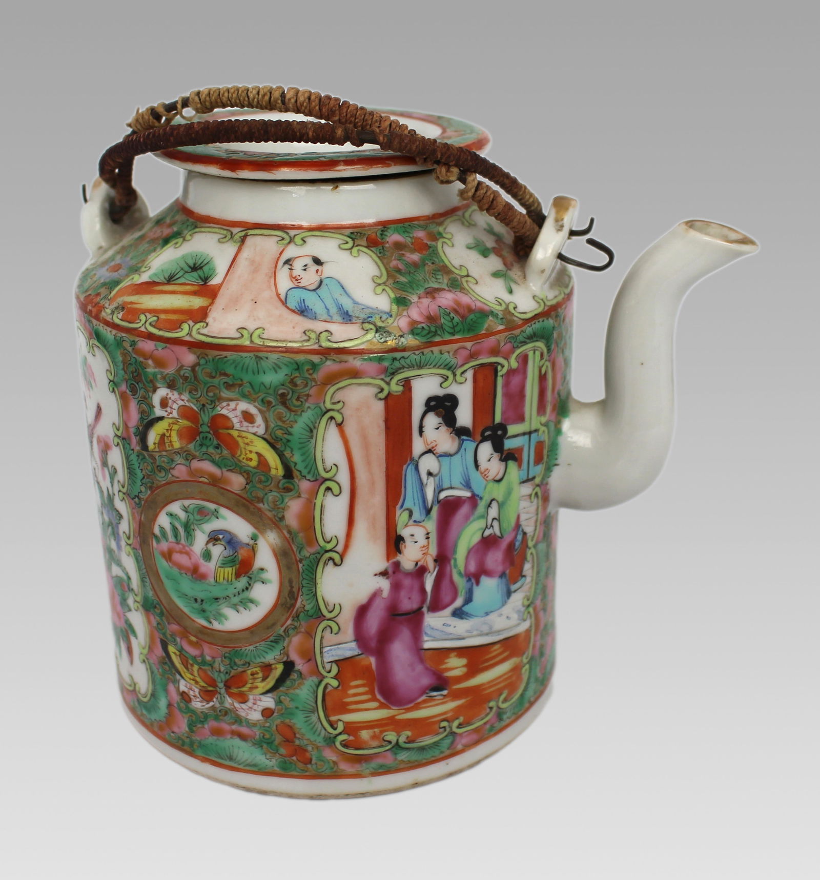 Antique Chinese Canton Famille Rose Teapot c.1880 - 10