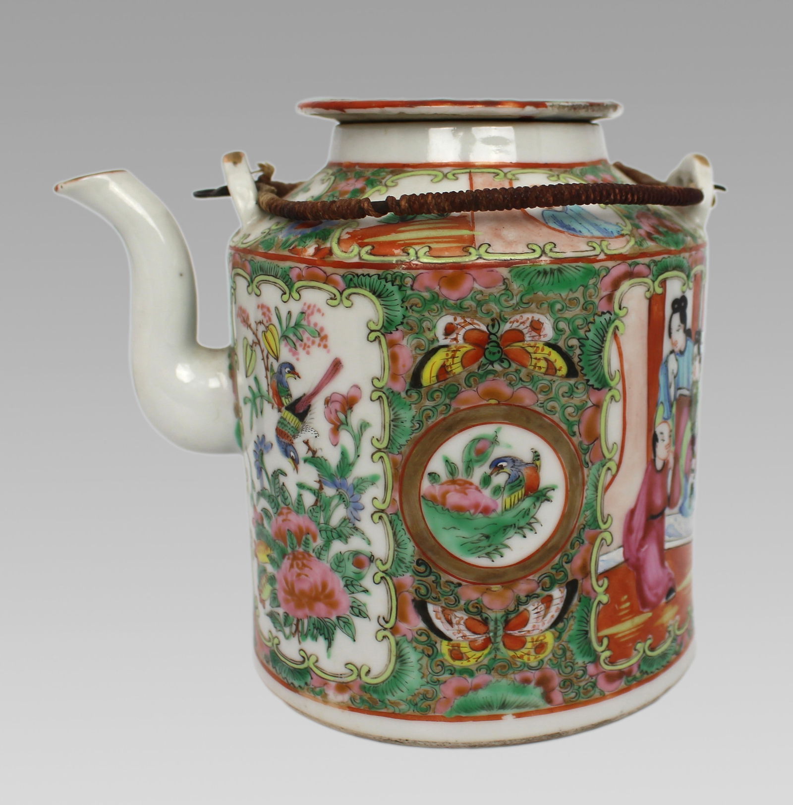 Antique Chinese Canton Famille Rose Teapot c.1880 - 11