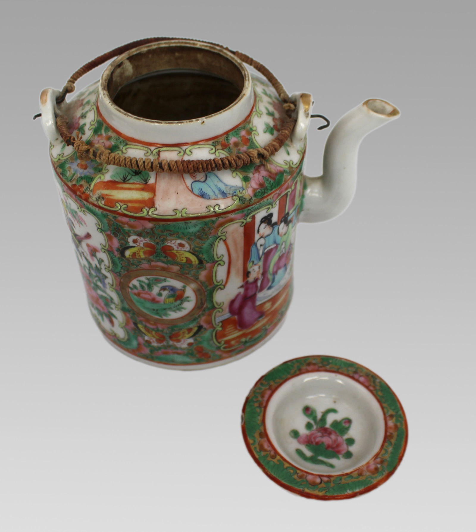 Antique Chinese Canton Famille Rose Teapot c.1880 - 14