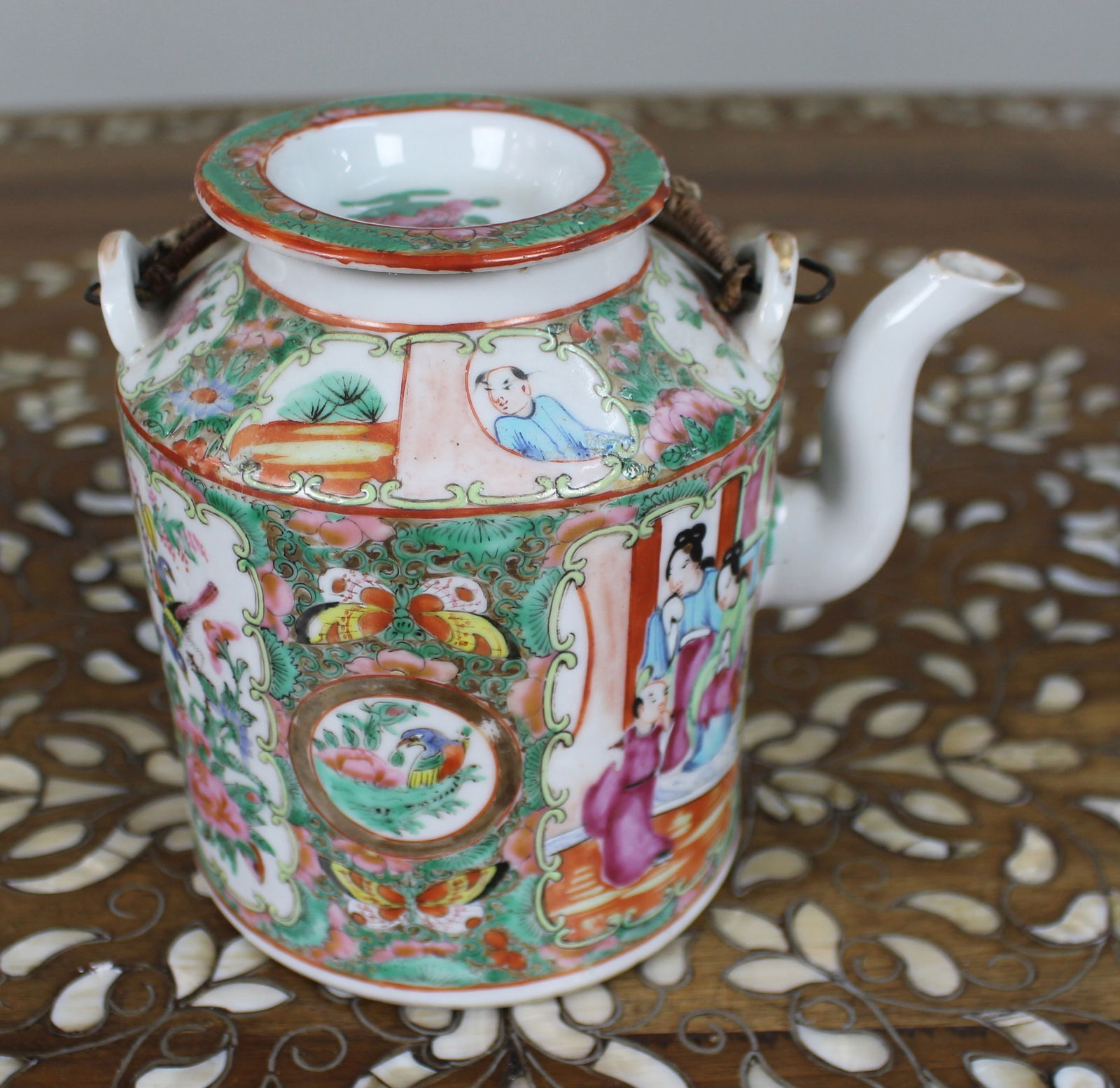 Antique Chinese Canton Famille Rose Teapot c.1880 - 17