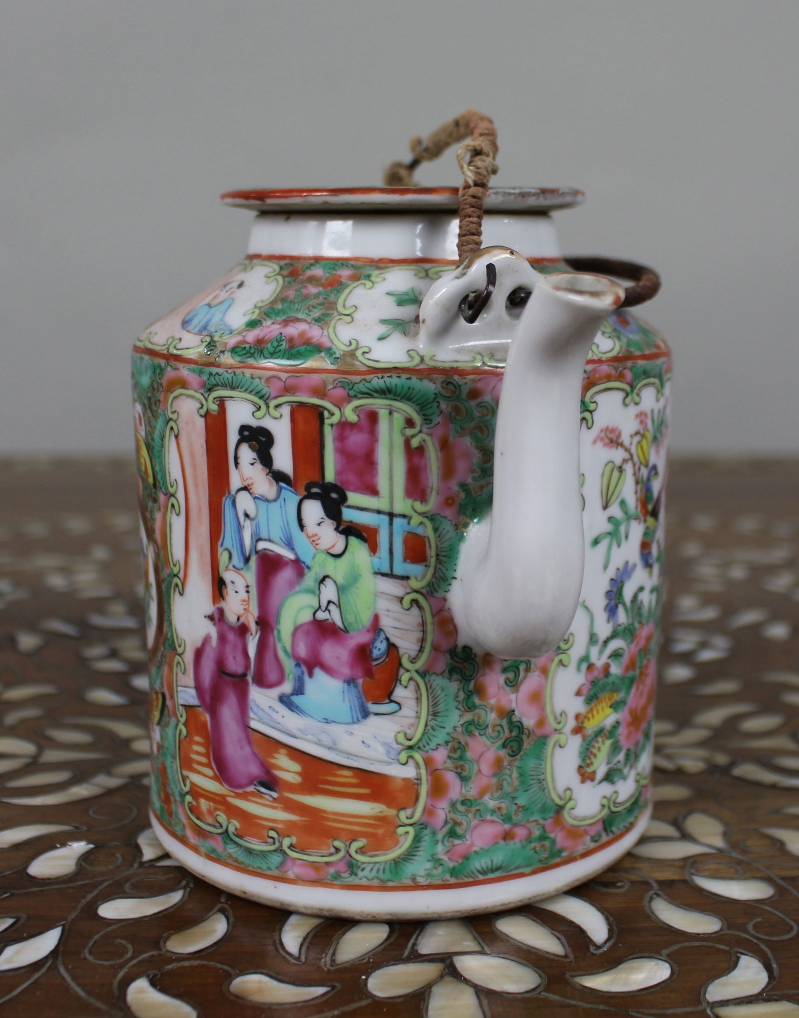 Antique Chinese Canton Famille Rose Teapot c.1880 - 19