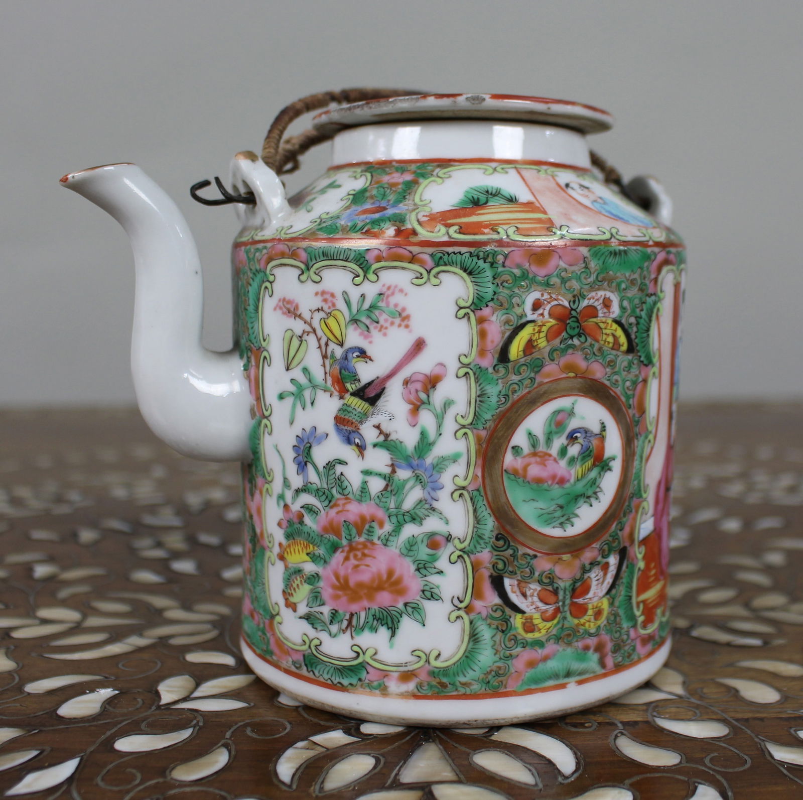 Antique Chinese Canton Famille Rose Teapot c.1880 - 20