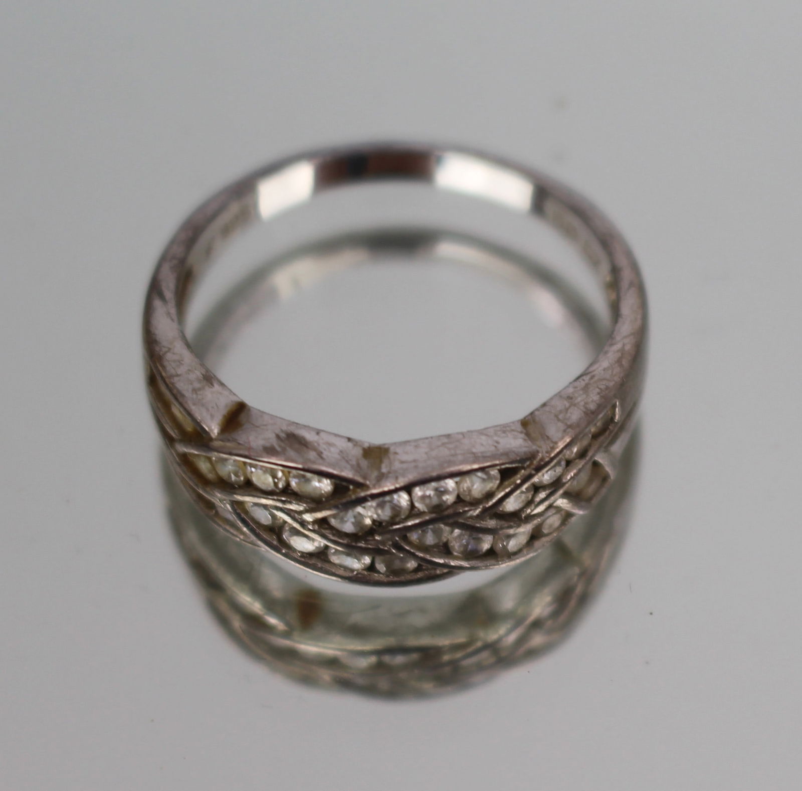 Vintage Silver Ring CZ - 2
