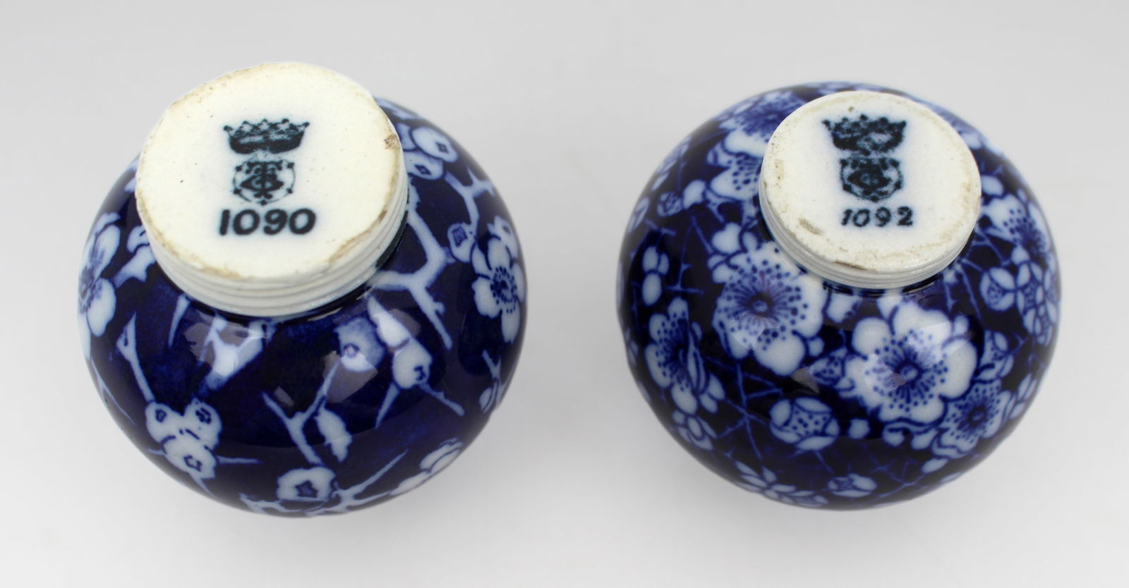 Pair of Royal Copenhagen Blue and White Porcelain Lamp Reservoirs - 3