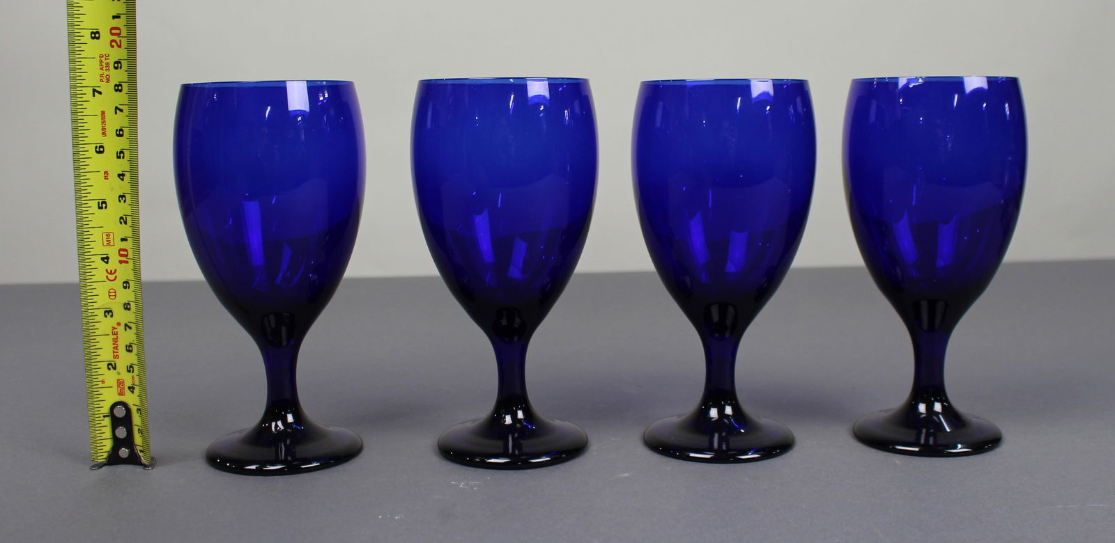 Set of 4 Vintage Cobalt Blue Goblets - 3