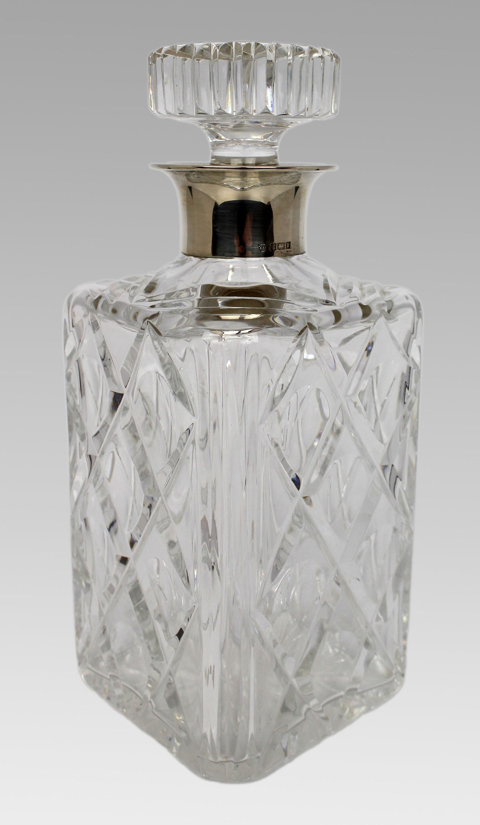 Cut Glass Silver Mounted Decanter - 2