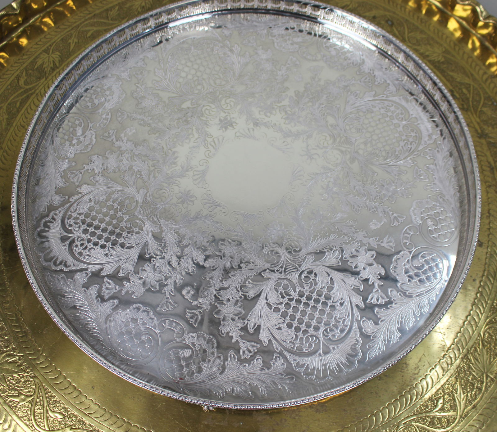 Viners of Sheffield Silver-Plated Gallery Tray – Alpha Plate, Hand Chased - 2