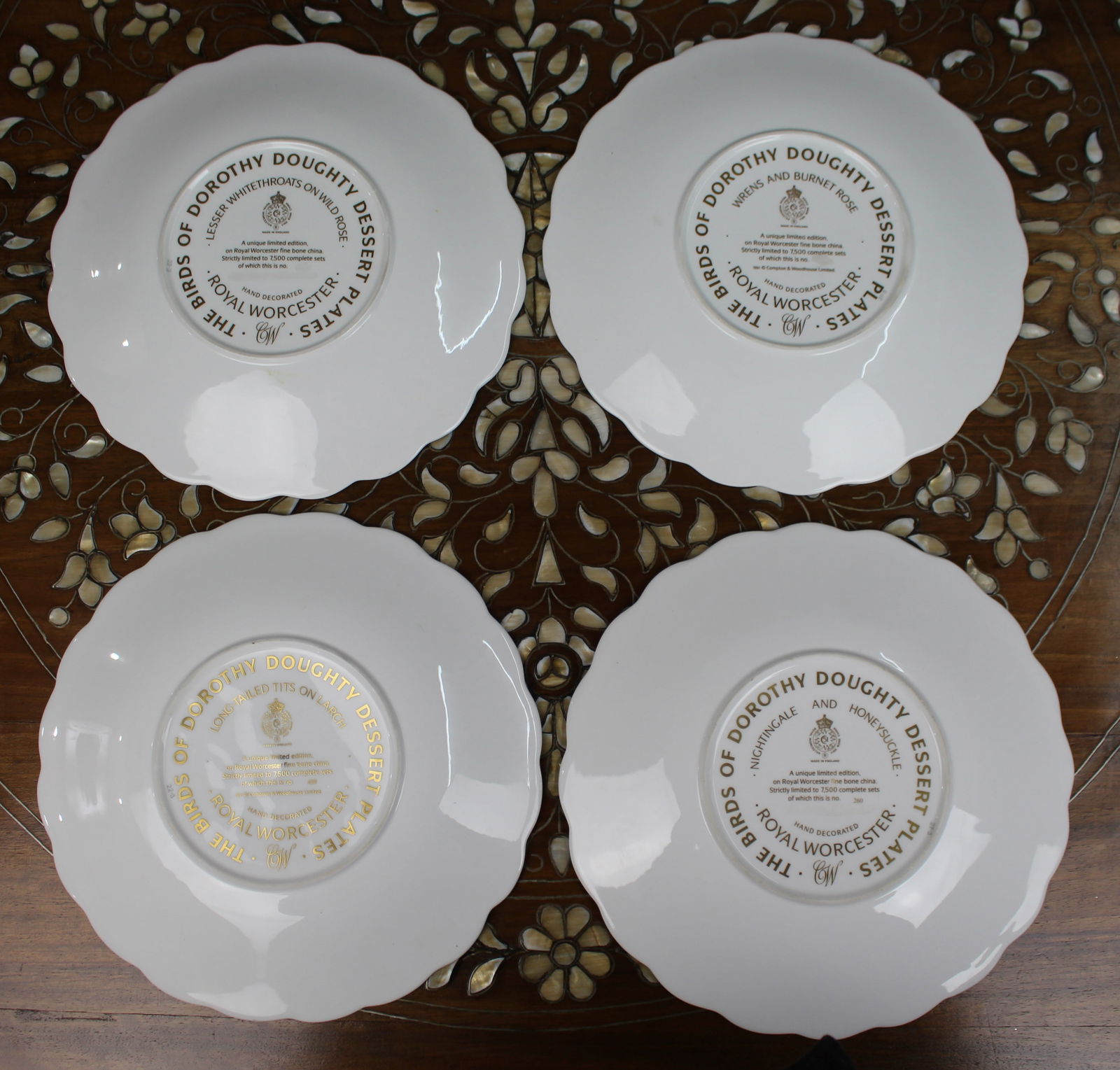 Collection of 4 Royal Worcester Doughty Relief Cabinet Plates - 2