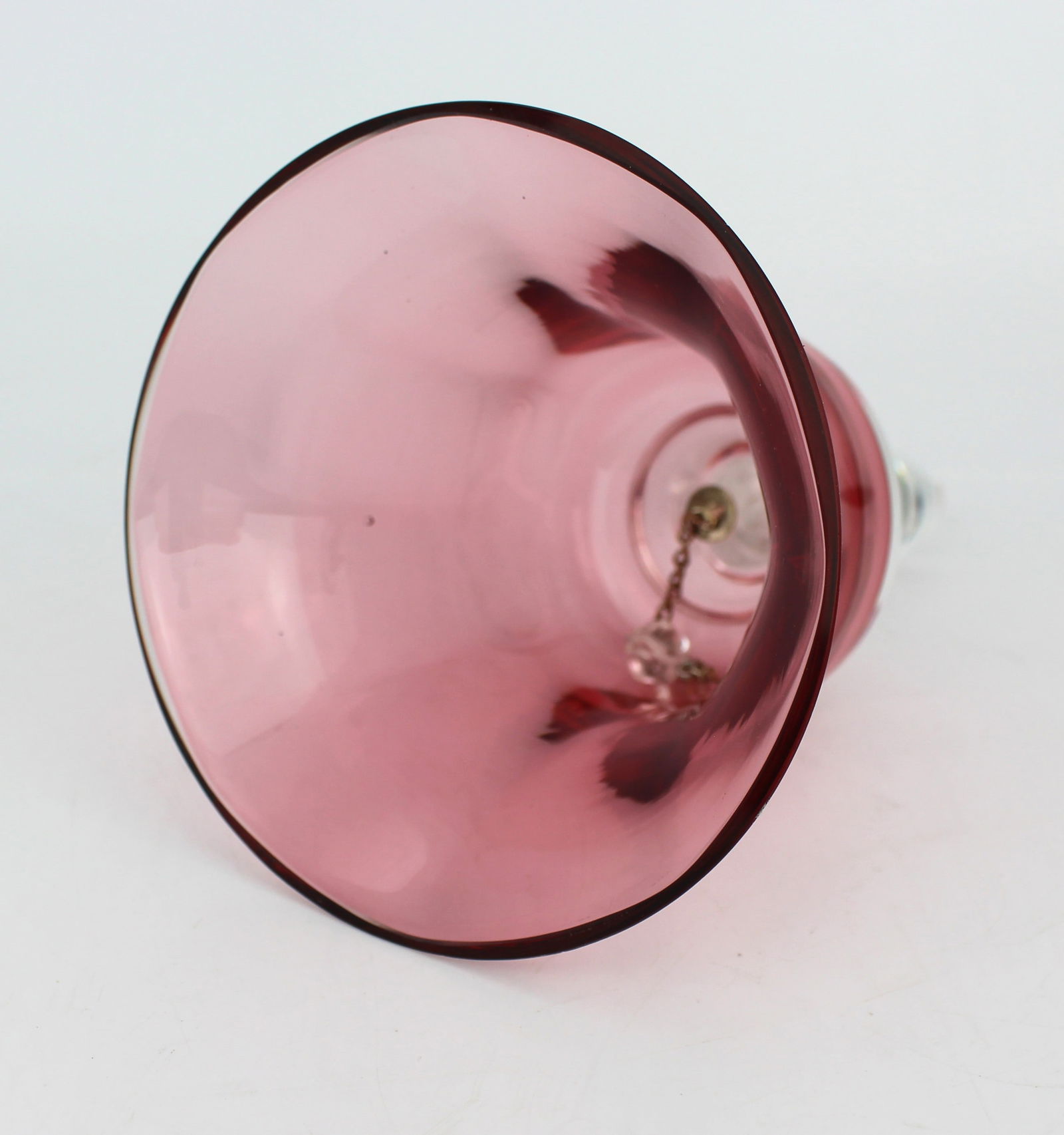Vintage Cranberry Glass Bell - 2