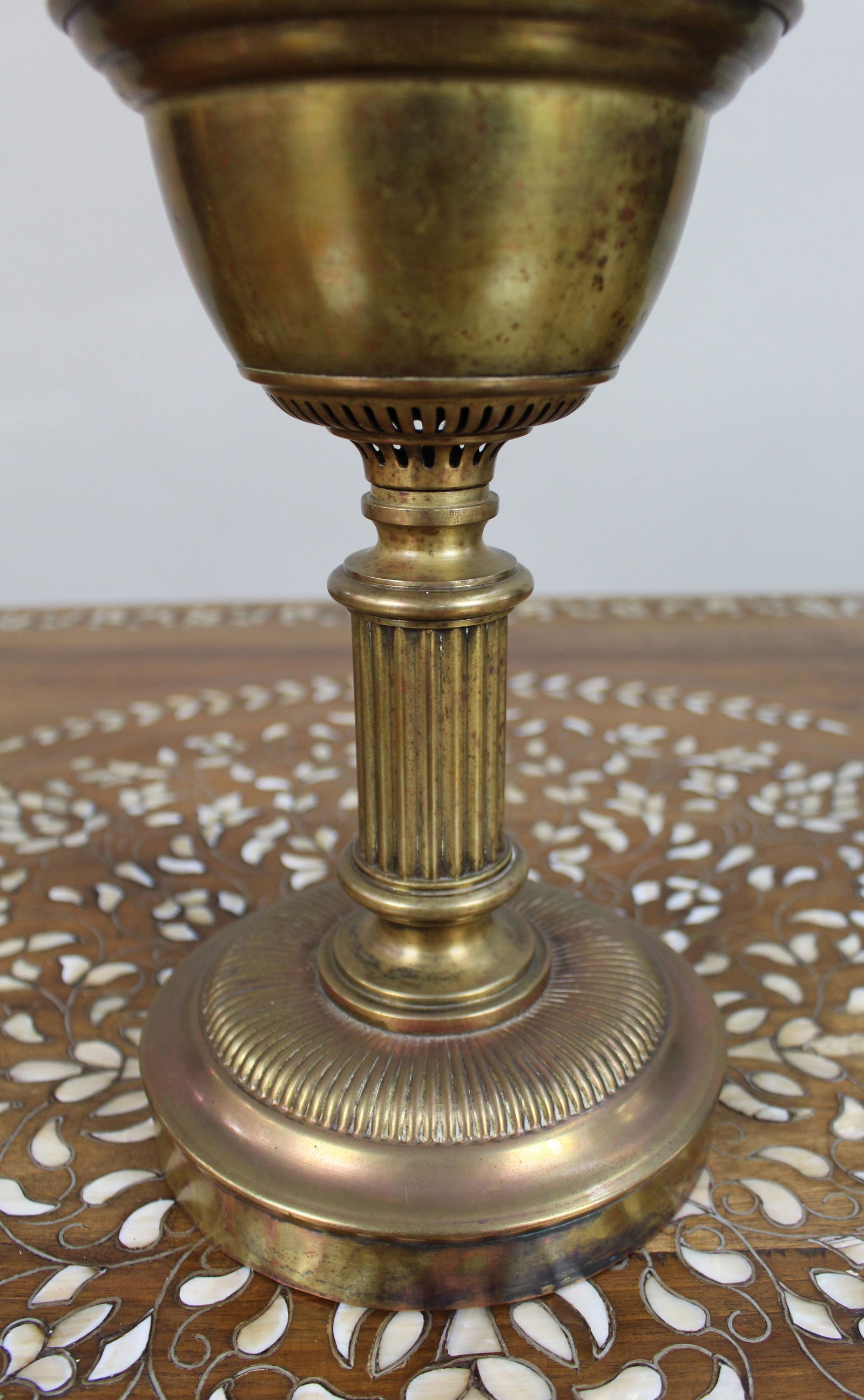 Antique English Brass Oil Lamp - 3