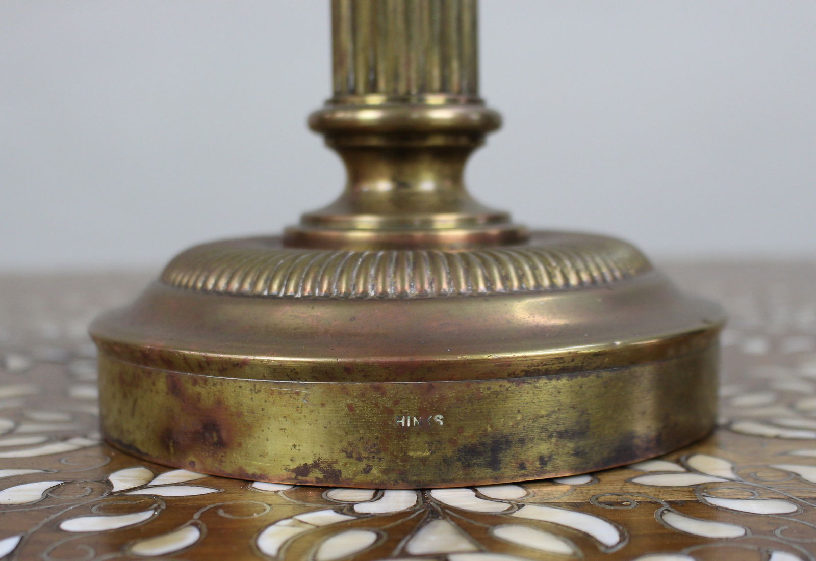Antique English Brass Oil Lamp - 6